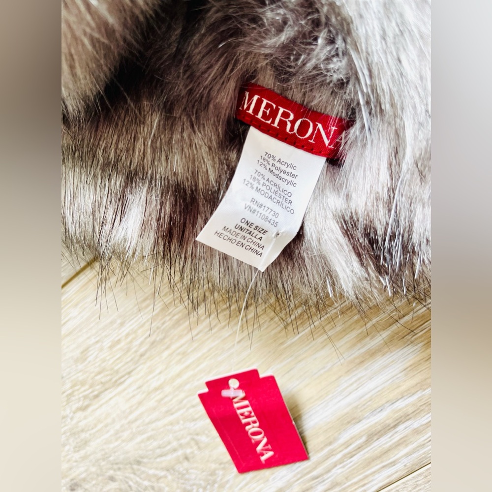 Merona Faux Fur Collar, Gray, NWT - Picture 5 of 5